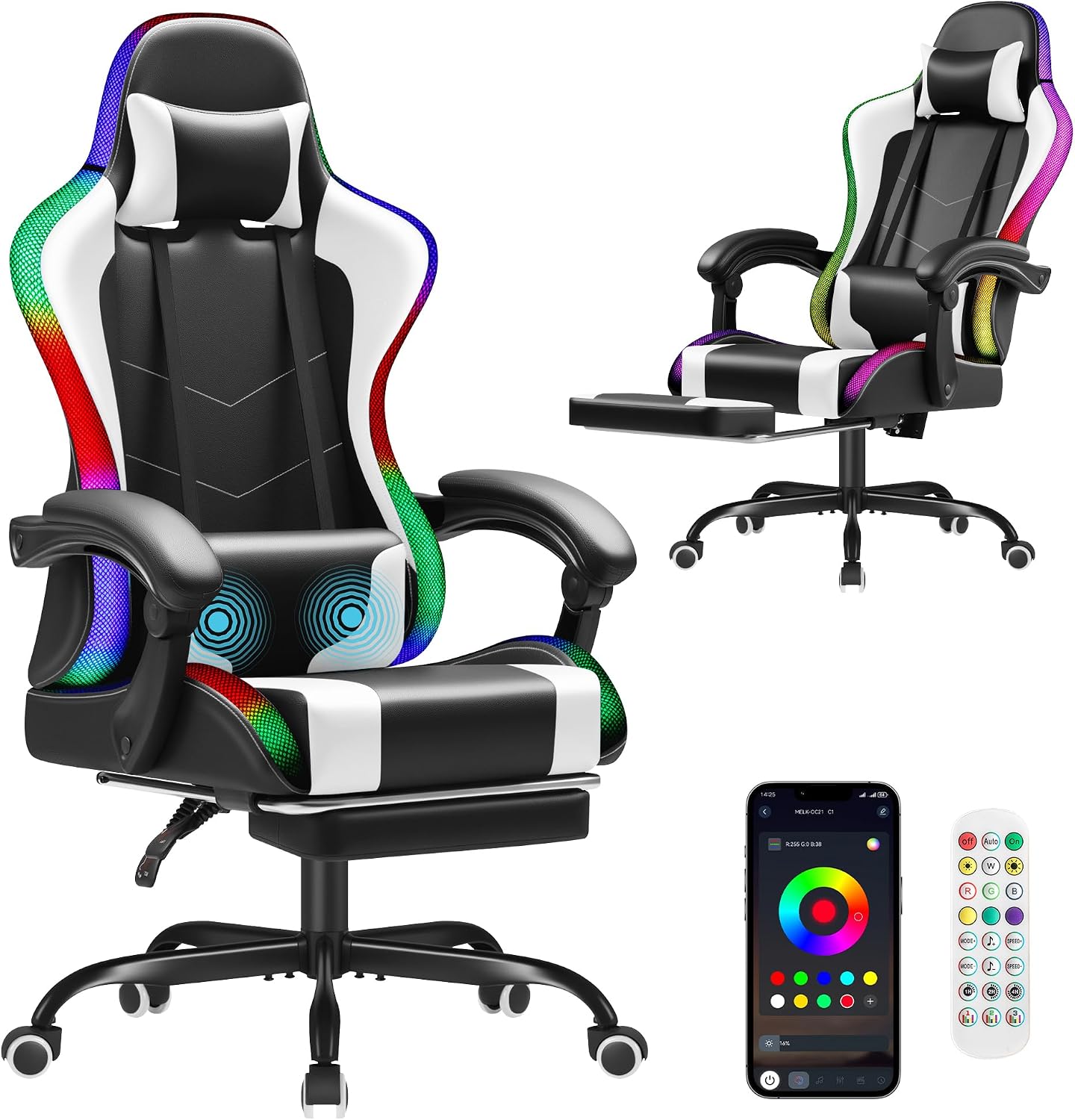Massage - Cadeira de jogos Homall, cadeira ergonómica